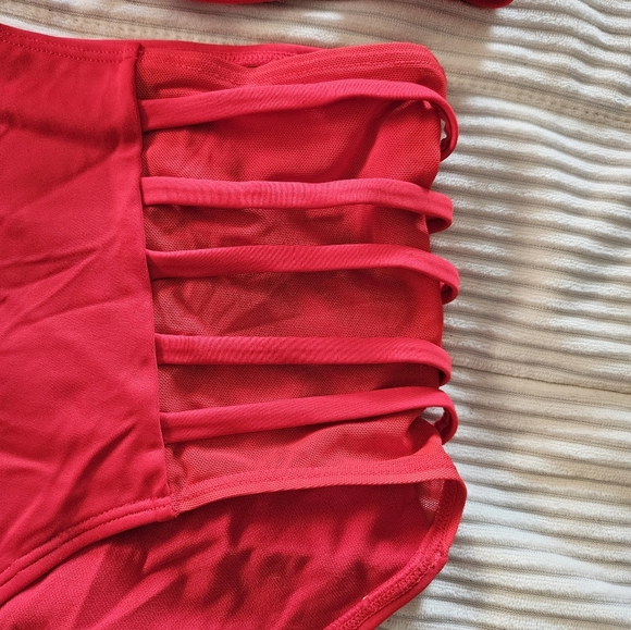 Adore Me Red Strappy Bikini Set 40DD/1XL Bottoms - Picture 4 of 15